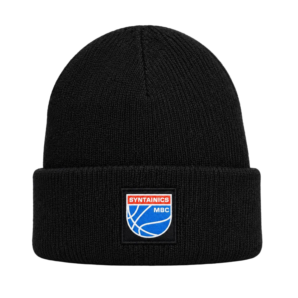 Wintermütze Beanie schwarz mit farbigem Logo