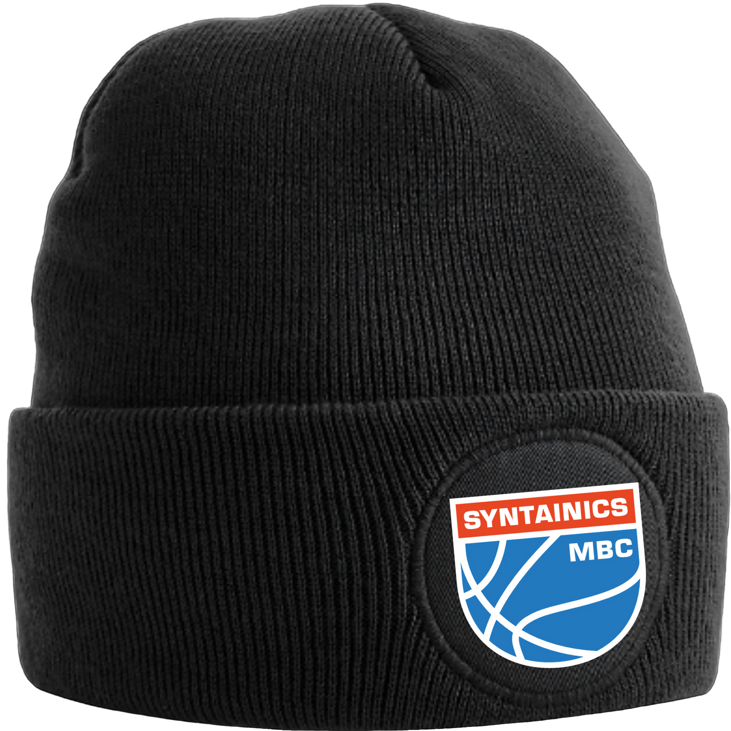 Wintermütze Beanie schwarz mit farbigem Logo