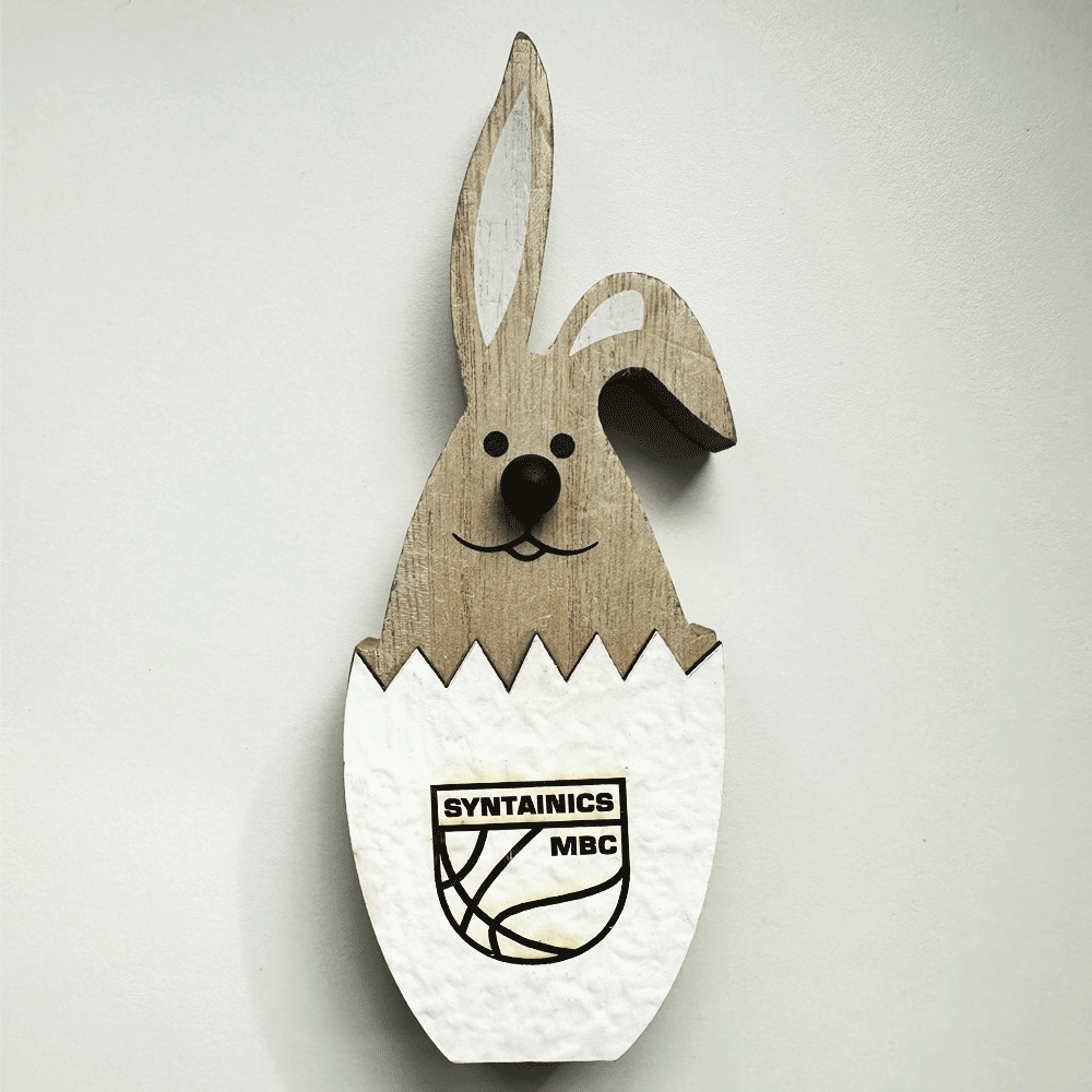Holzosterhase schmal mit Lasergravur