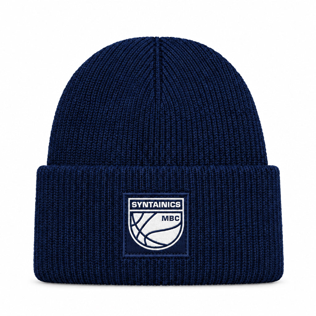 Wintermütze Beanie Navy mit Logo einfarbig