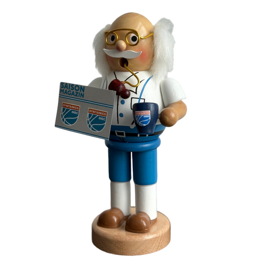 Räucherfigur Opa stehend hellblau/weiß