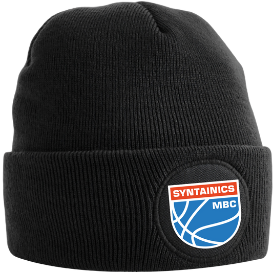 Wintermütze Beanie schwarz mit farbigem Logo